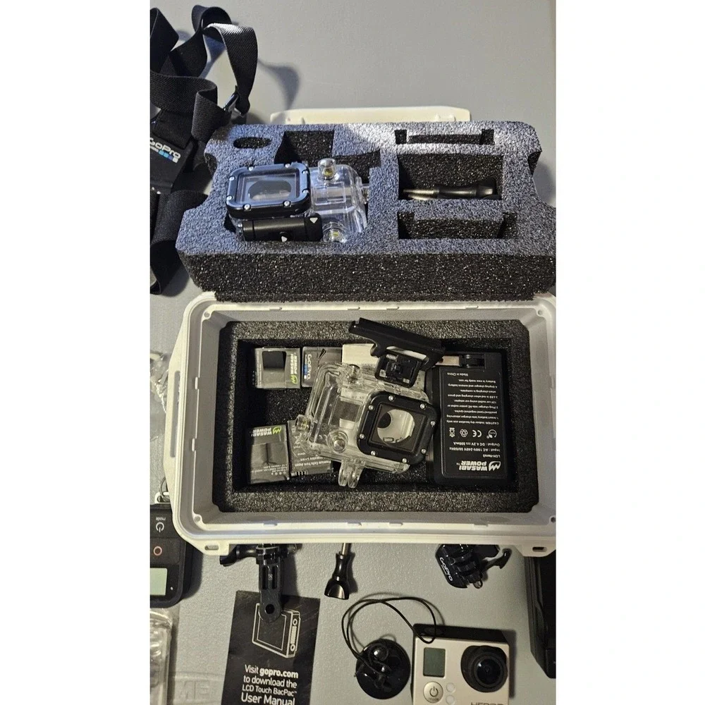 GoPro‎ Hero3 Action Camera Silver Bundle with Chest Mount LCD BacPac Case